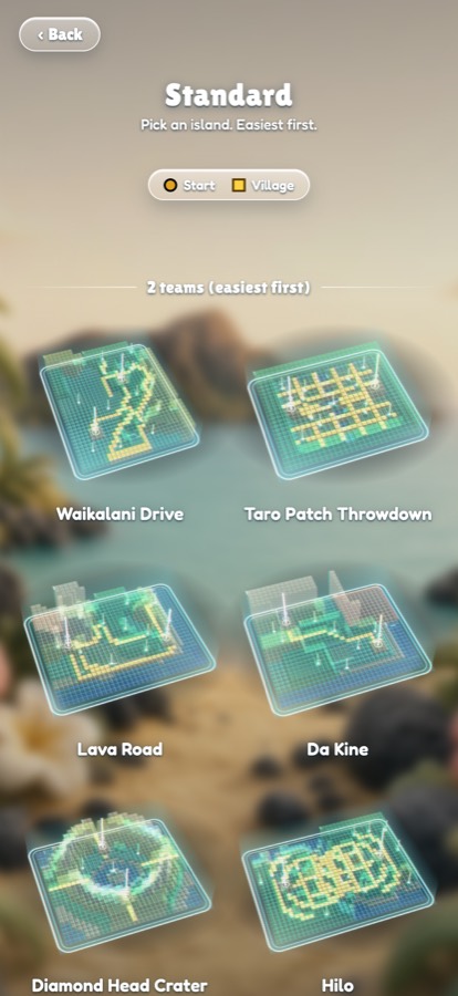 Choosing an island to play