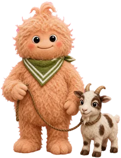 Nanny Kea, a felt monster from Musubi War