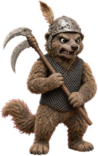 Lieutenant Mangle, a felt monster from Musubi War