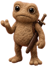 Ted, a felt monster from Musubi War